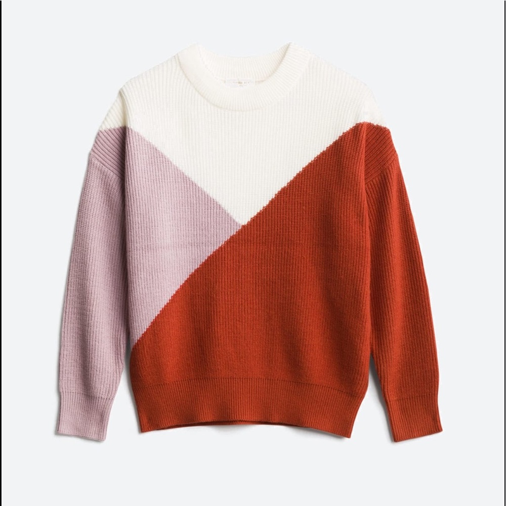 Diagonal Color block sweater